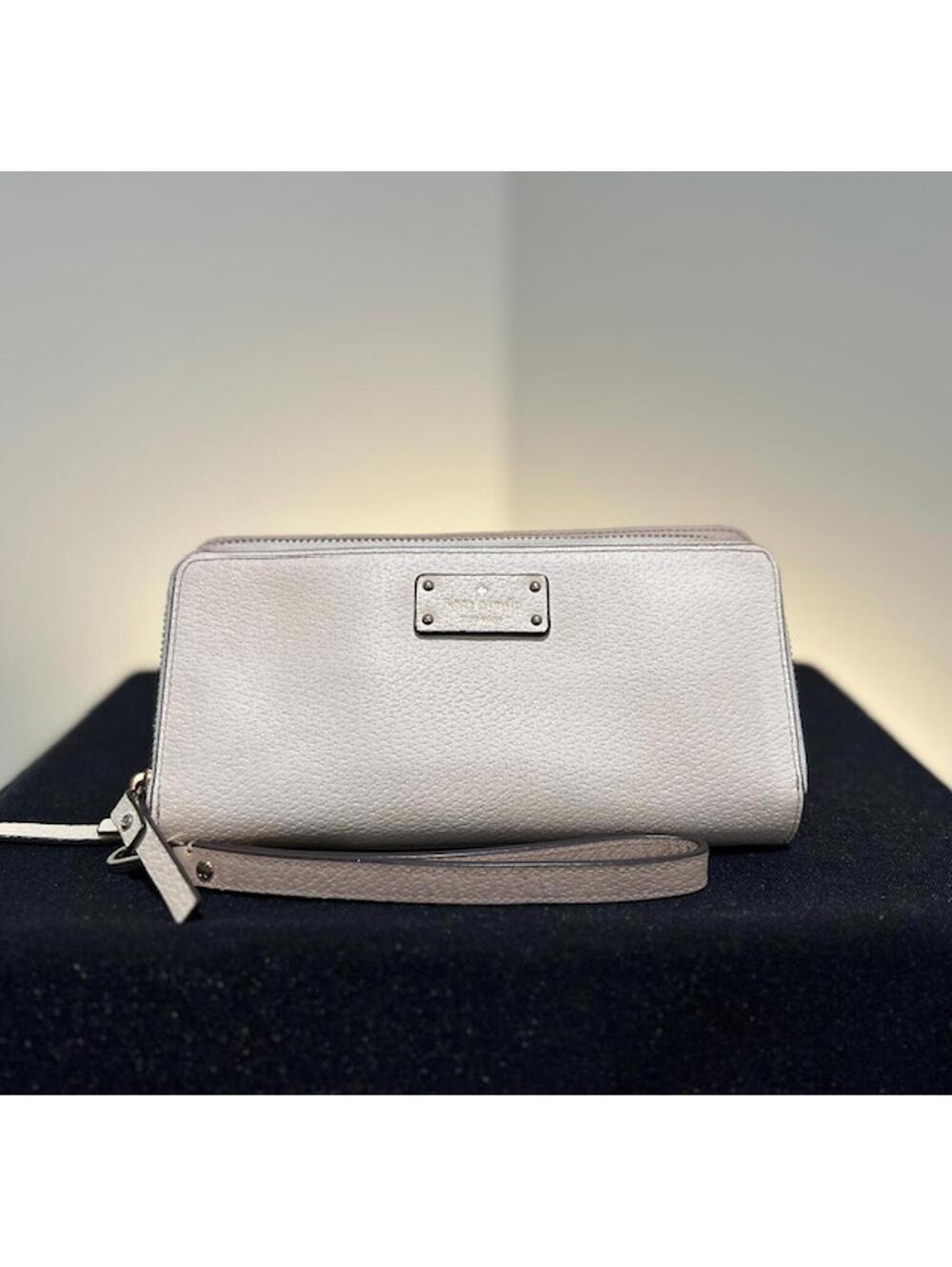 Kate Spade Grove Street Anita Double‑Zip Wallet Nude & Ivory *GUC